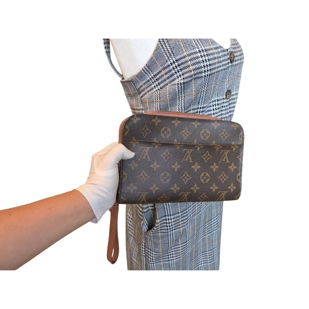 Louis Vuitton Monogram Orsay Clutch Wristlet Bag AR0917 LV Brown Canvas - Picture 6 of 13